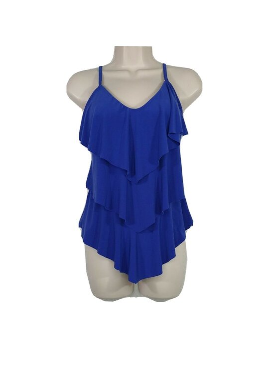 Magicsuit Other - MagicSuit Layered Tankini Swim Top Women Size 8 Blue Padded V-Neck Vacation